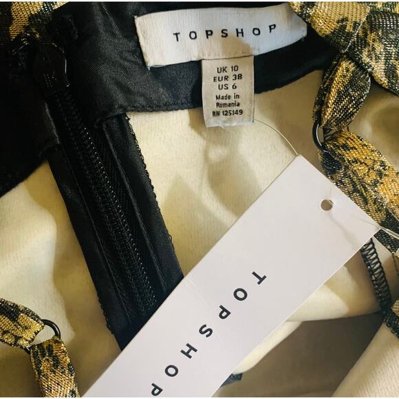 Topshop Snake Print Spagetti Strap Dress Size 6 NWT - Picture 4 of 8